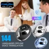 Ai Two-Way Real time Translators Earphone 144 Languages Wireless Bluetooth Smart Voice Translator Headphones For Travel Business